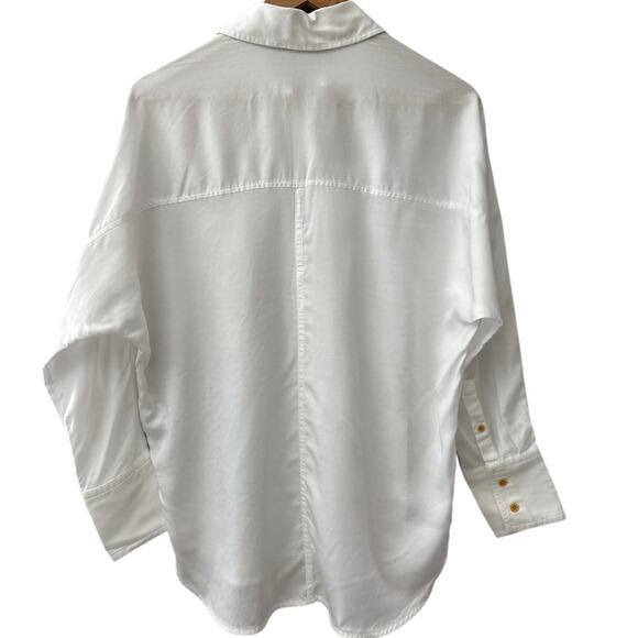 Madewell Oversized Relaxed Dolman Button-Up Shirt in Natural White Size XXS - Picture 7 of 10